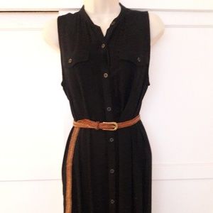Black Midi Shirt Dress - NEW WITH TAGS!